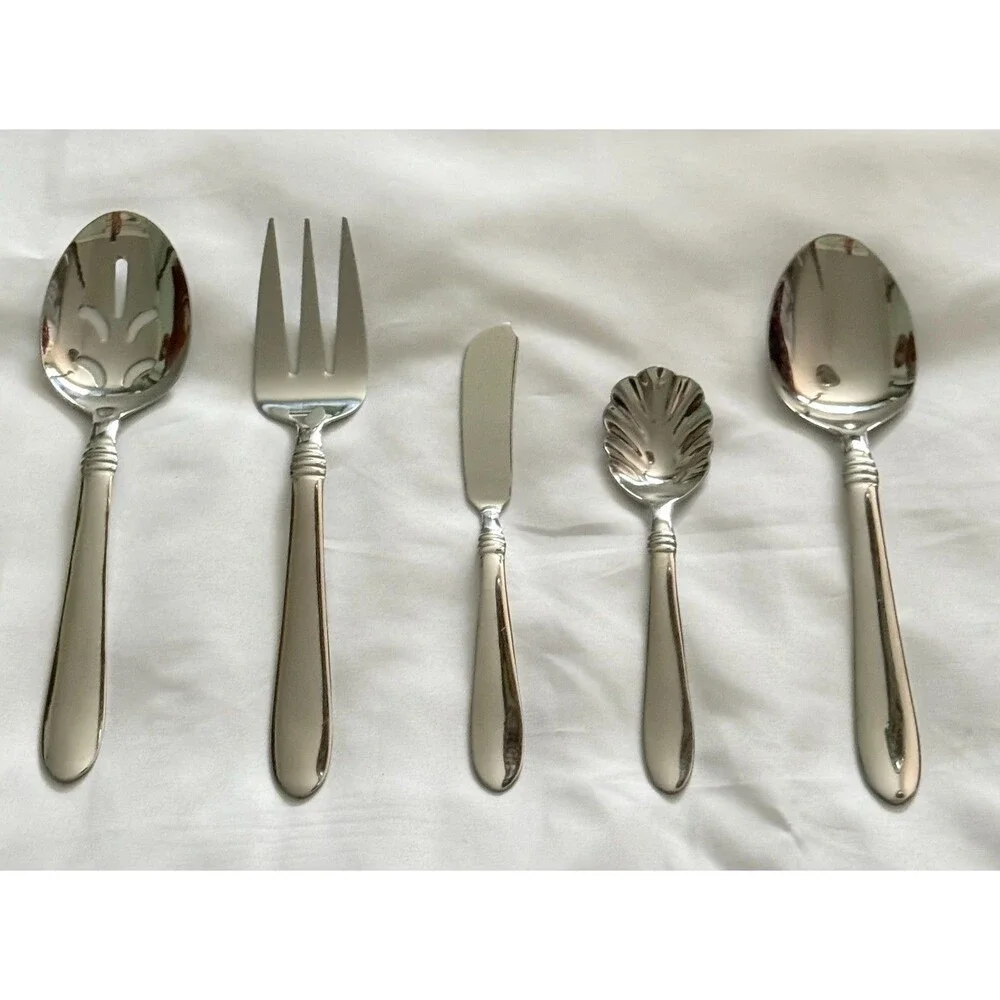 Oneida Banbury 5 Piece Serving Set New Unused Stainless Steel Flatware China